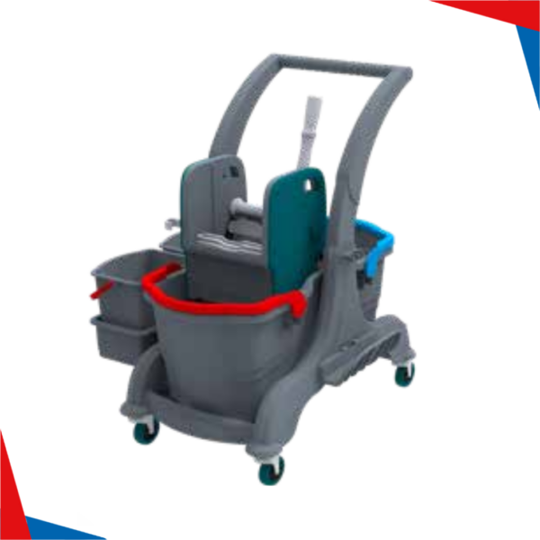 CHARIOT 2 SEAUX 25LITRES + SUPPORT 2 SEAUX 5LITRES UTP