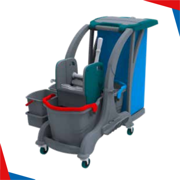 CHARIOT 2 SEAUX 25LITRES + SUPPORT 2 SEAUX 5LITRES+ SAC UTP